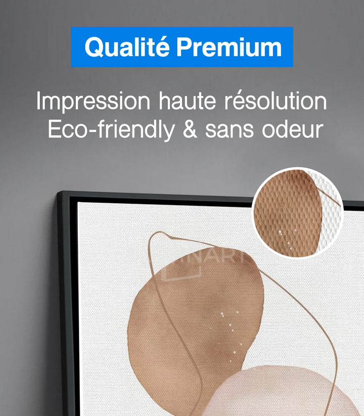 Tableau formes organiques beige blanc — tableau minimaliste design contemporain Massinart