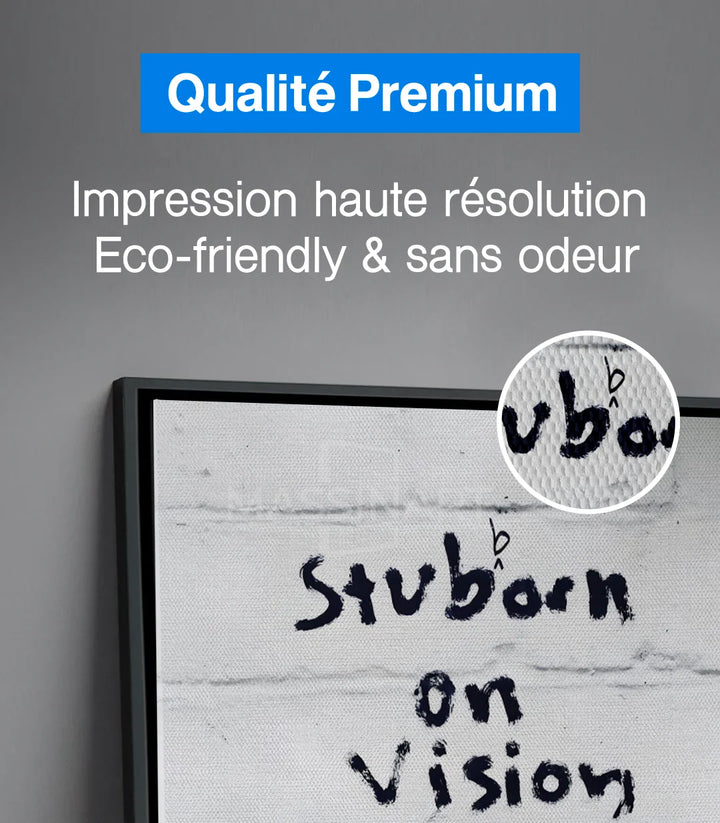 Détail tableau Flexible Focus typographie calligraphie Massinart