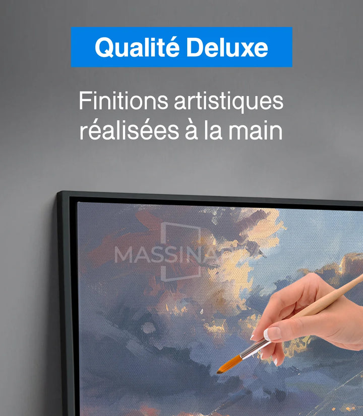 Tableau plage océan nuages dramatiques décoration chambre Massinart