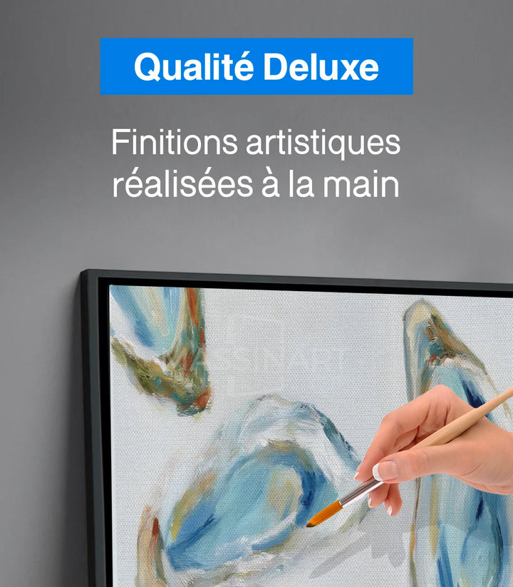 Tableau Blue Shells ambiance salle à manger Massinart