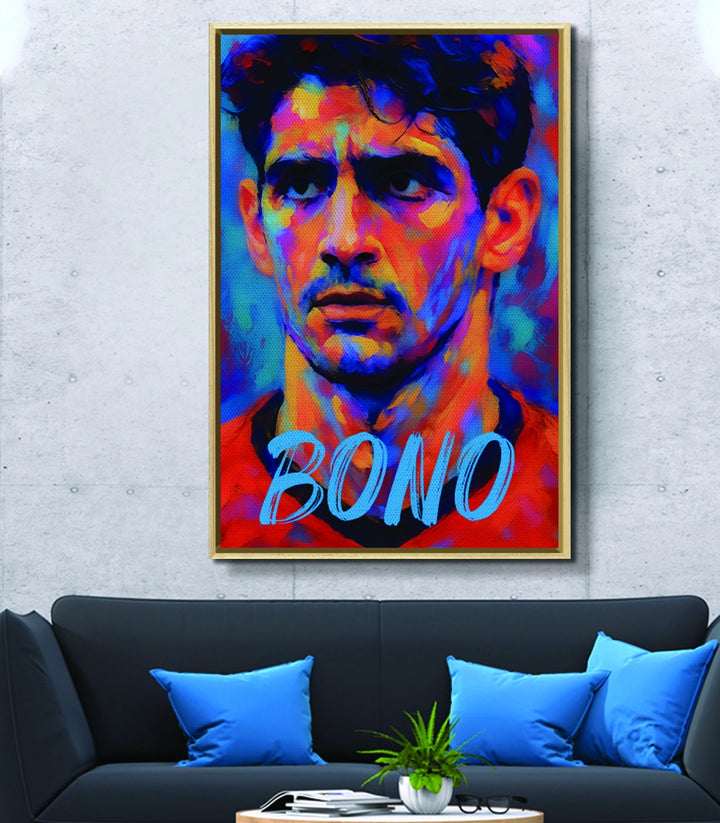 Tableau portrait expressionniste pop-art mise en situation intérieur Massinart