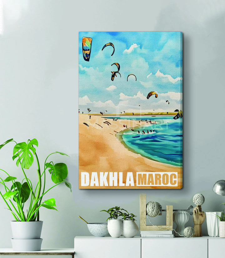 Tableau Dakhla dans chambre côtière — affiche vintage Massinart