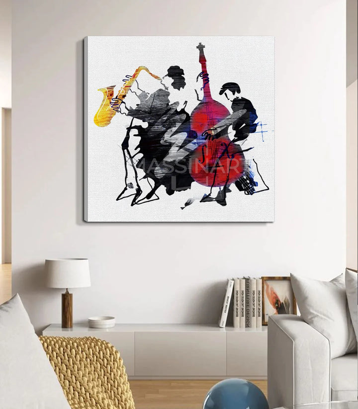 Tableau Jazzique contexte bureau contemporain avec cadre noir — Massinart
