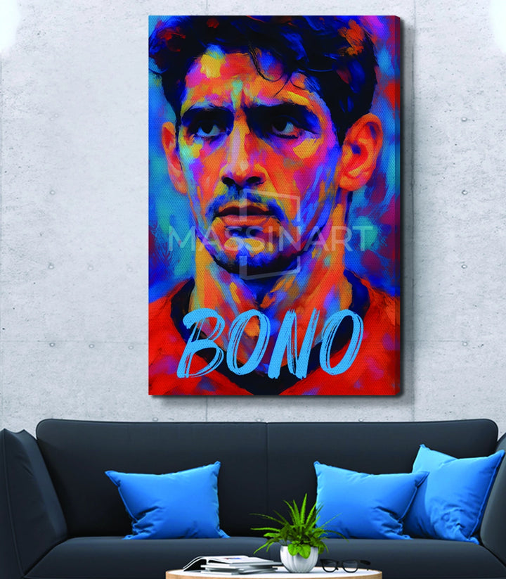Tableau Bono pop-art détail couleurs vibrantes Massinart