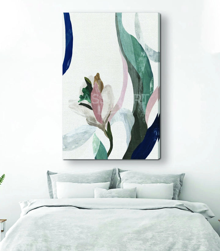 Détail Tableau Minimal Blossom composition florale épurée Massinart