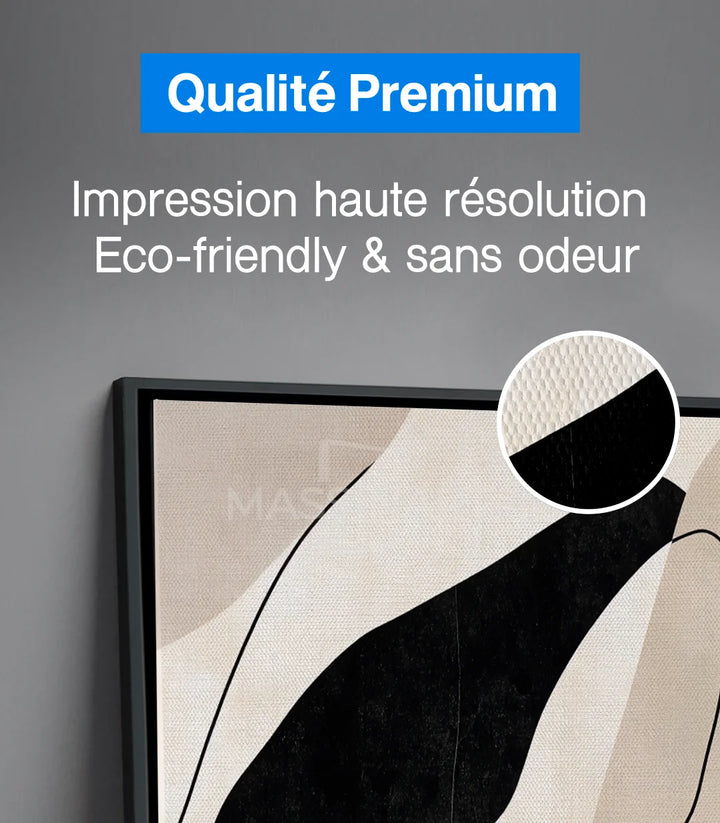 Tableau Flowing Silence diptyque Massinart — composition minimaliste formes fluides, Massinart