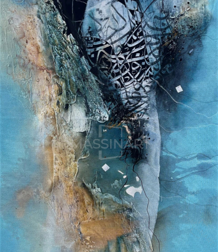 Ocean Tones 23 - Tableau original signé par l'artiste Abdelkader K. – Massinart