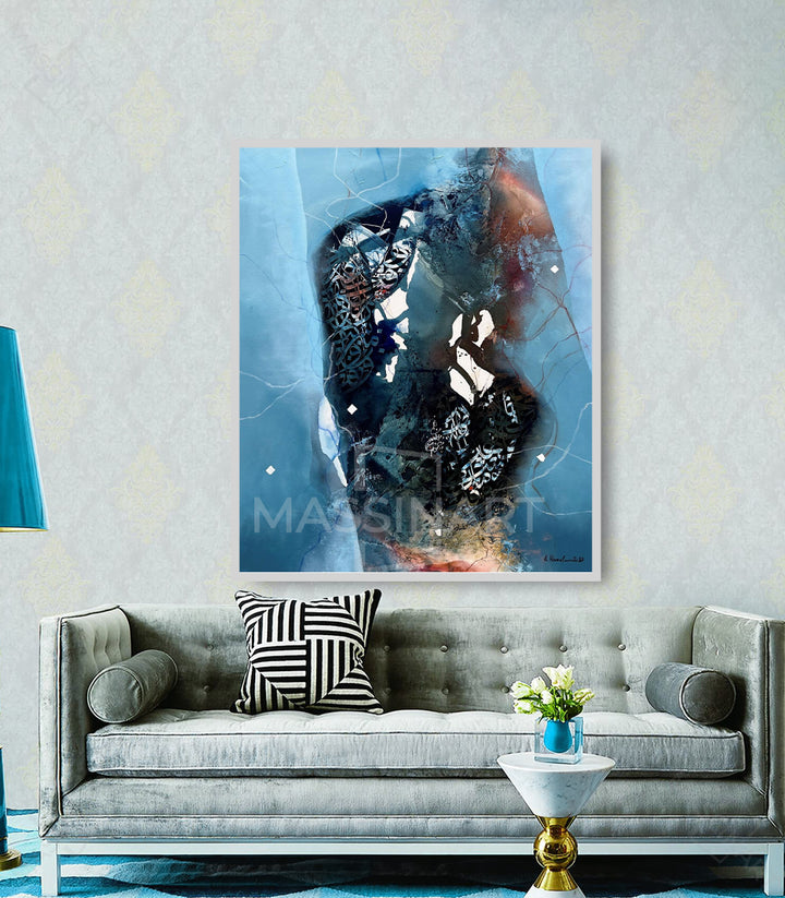 Ocean Tones 22 - Tableau original signé par l'artiste Abdelkader K. – Massinart