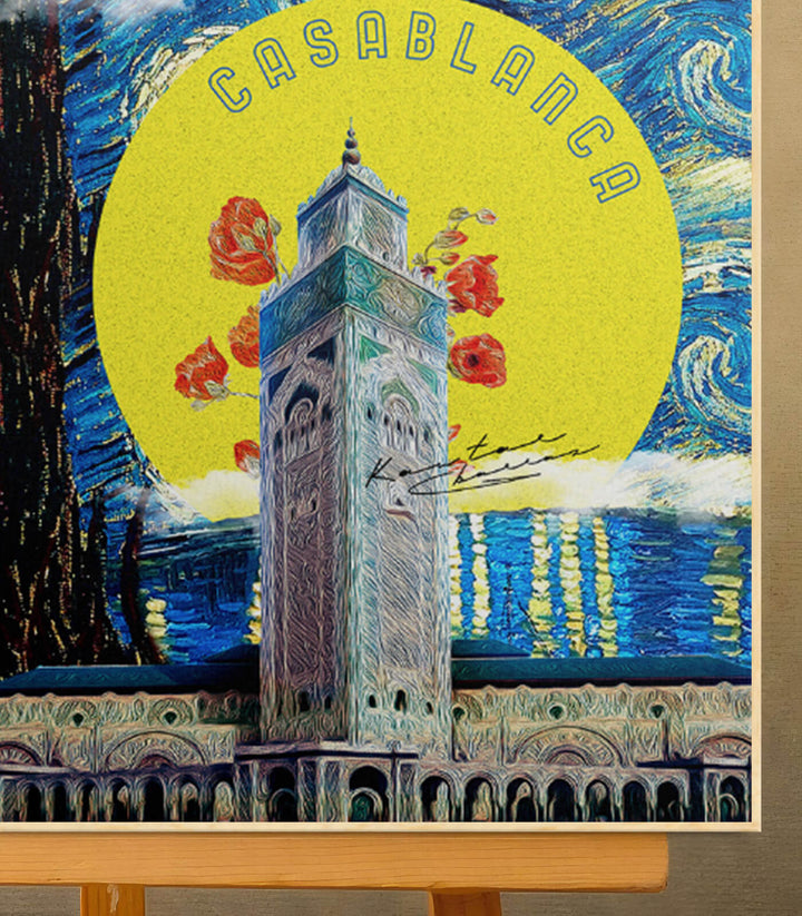 Casablanca by Night - signé par l'artiste Kawtar BRZ. – Massinart