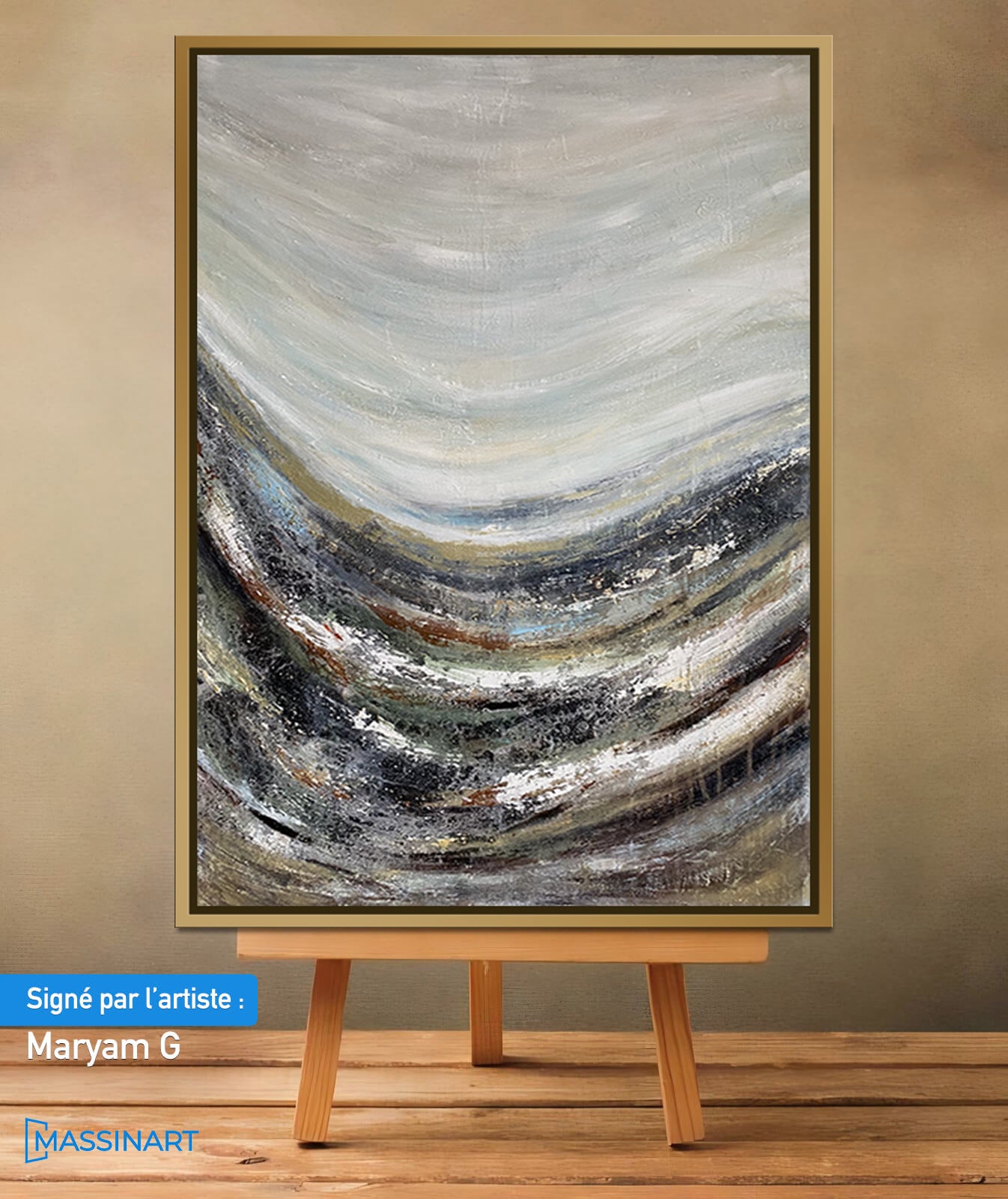 Vague sur terre - signé par l'artiste Maryam GSS.