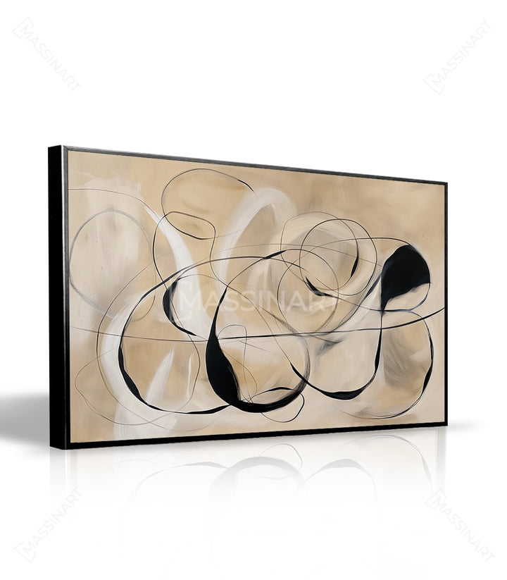 Tableau Stoic art abstrait horizontal — composition géométrique minimaliste, Massinart