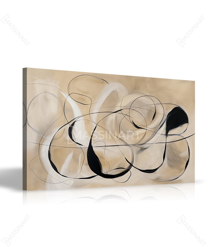 Tableau Stoic Massinart — détail lignes expressionnistes et formes fluides