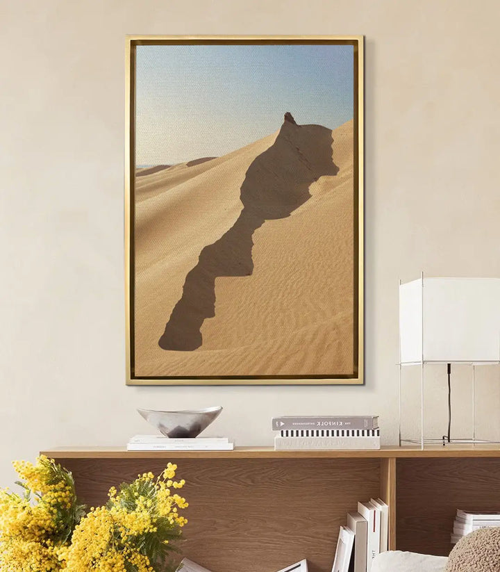 Tableau Desert Identity en mise en situation salon moderne Massinart