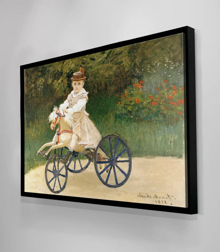 Tableau enfant tricycle détail couleurs vertes et rouges — Massinart