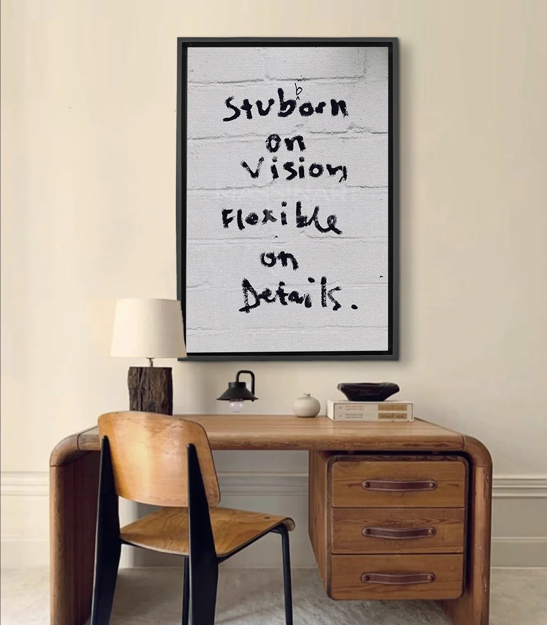 Tableau Flexible Focus typographie motivante noir et blanc Massinart