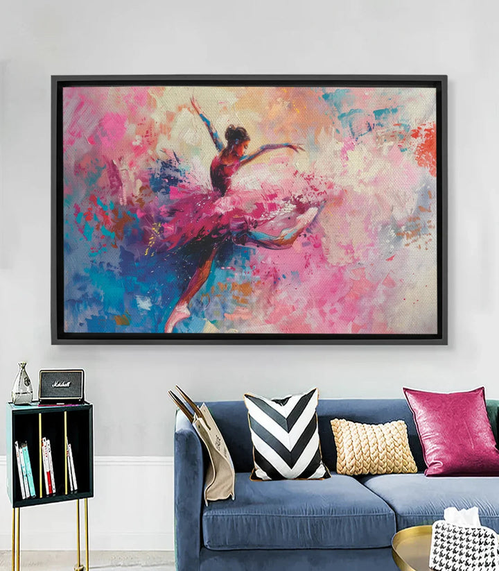Tableau Flow danseuse ballet rose expressionniste Massinart