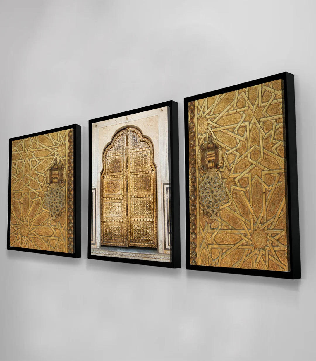Tableau Golden Gate triptyque vue rapprochée motifs zellige Massinart