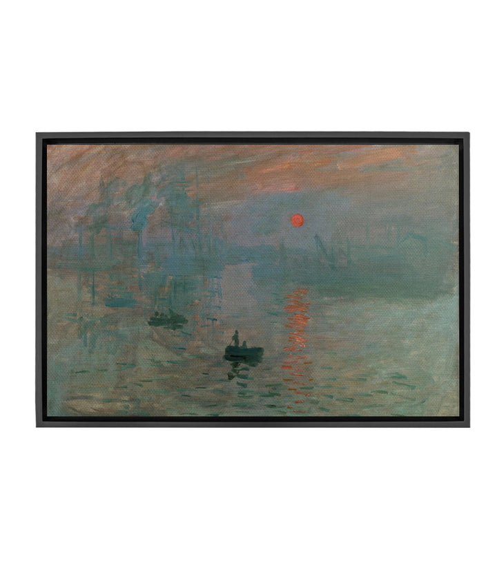 Tableau Impression Soleil Levant Claude Monet - port brumeux soleil rouge Massinart