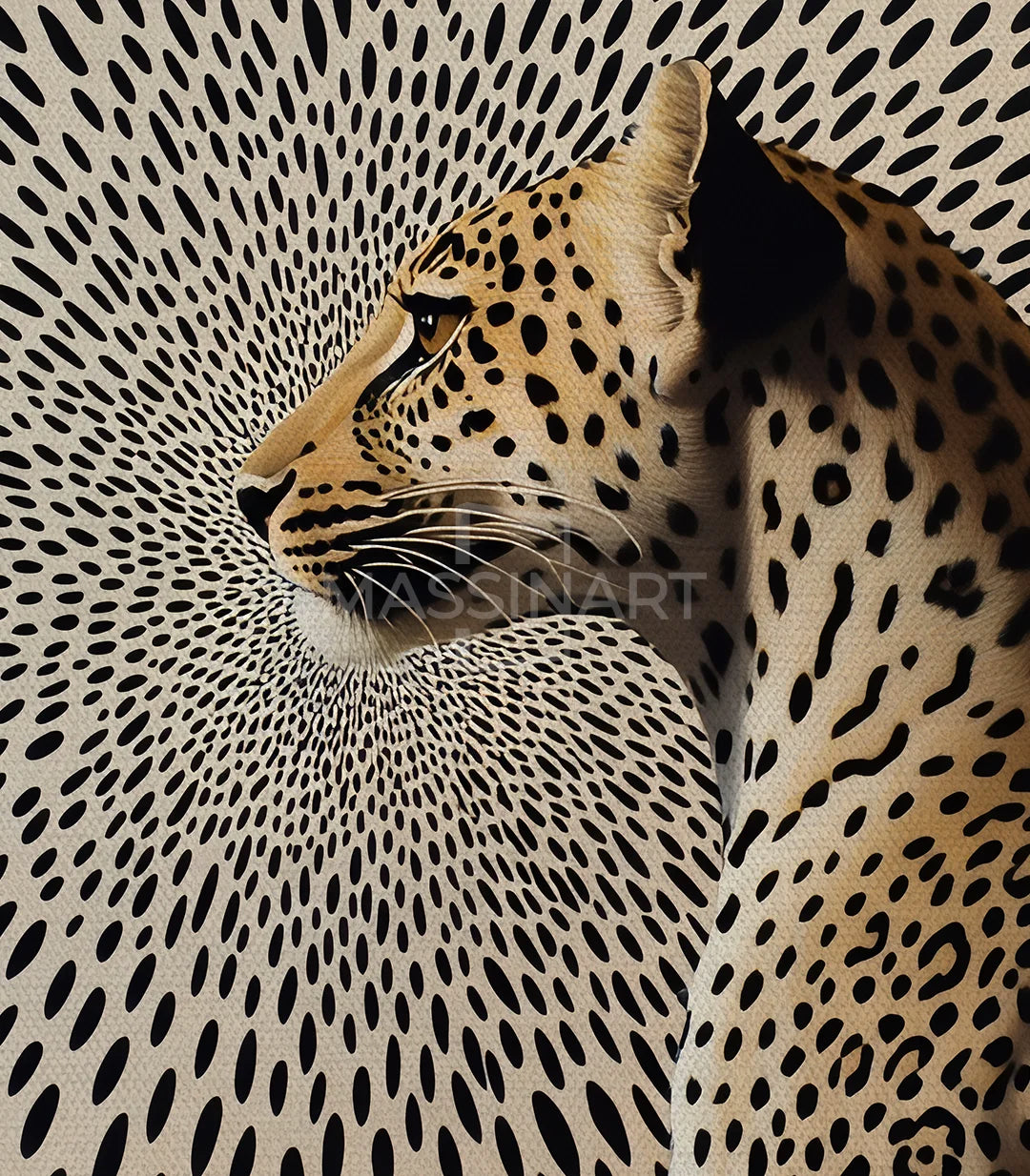 Tableau Leopard Massinart — emballage livraison prêt à accrocher