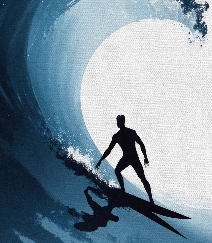 Tableau Lone Surfer emballage livraison prêt à accrocher — Massinart