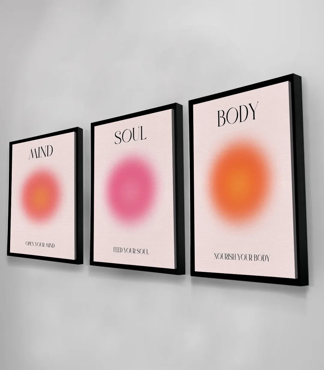 Tableau Mind Soul Body panneau central Soul rose magenta Massinart