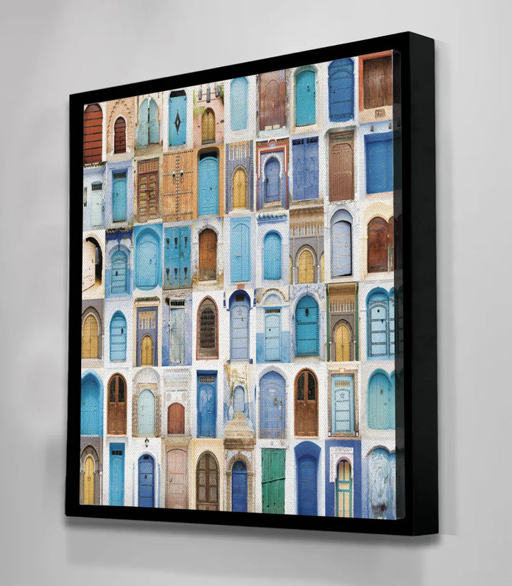 Tableau Moroccan Doors — décoration murale hôtel riad médina Massinart