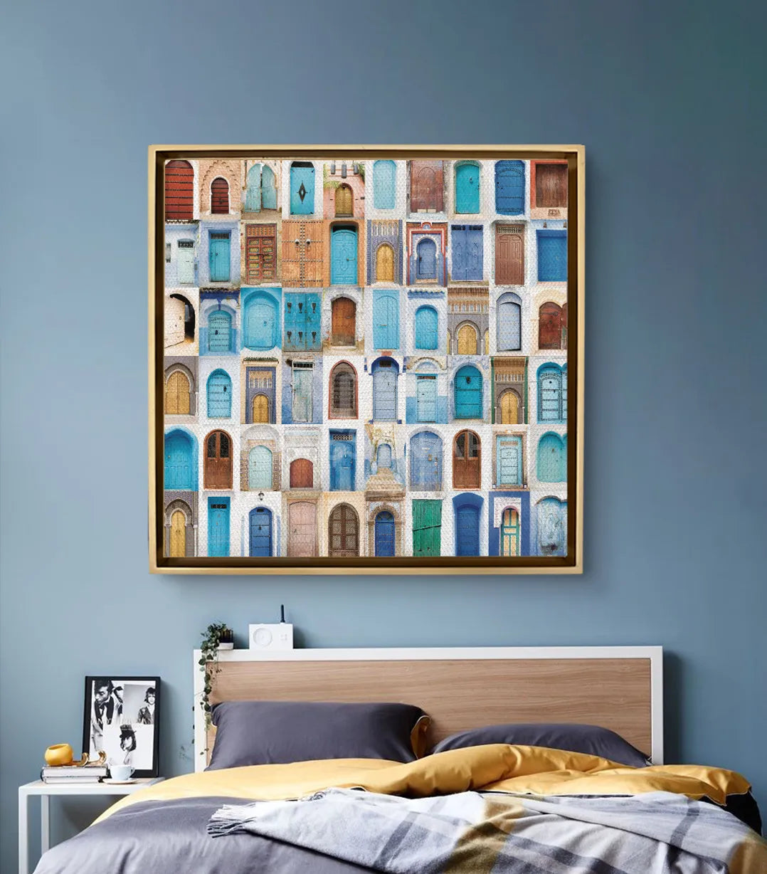 Tableau Moroccan Doors — portes traditionnelles médina Maroc Massinart