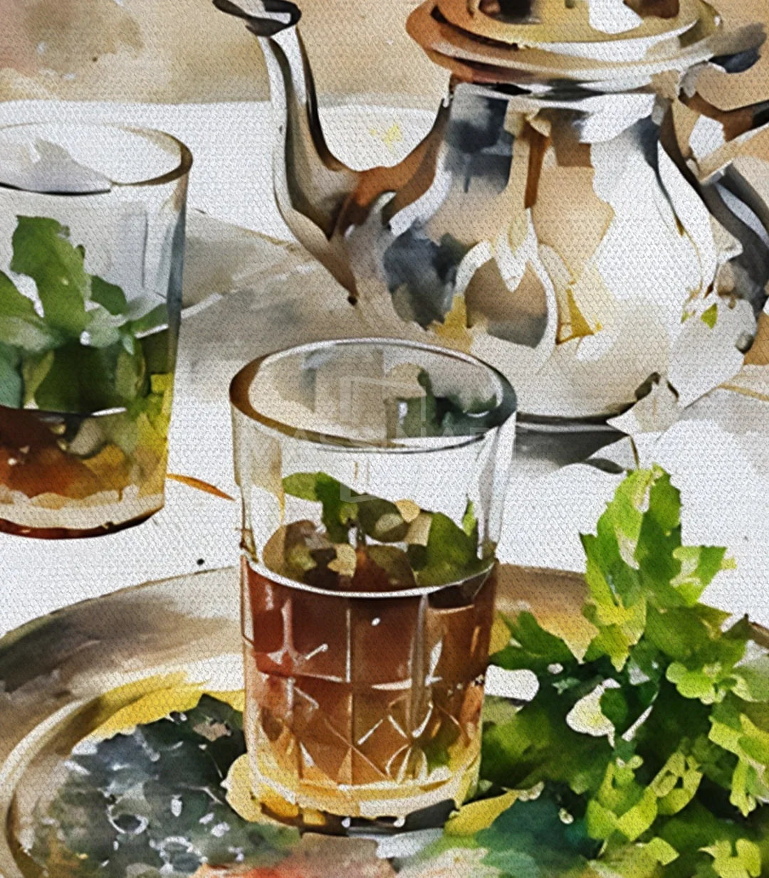 Tableau Moroccan Tea mise en situation hôtel — décoration professionnelle Massinart