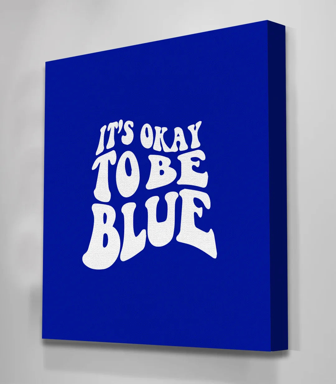 Tableau motifs abstraits ondulants bleu blanc Massinart décoration