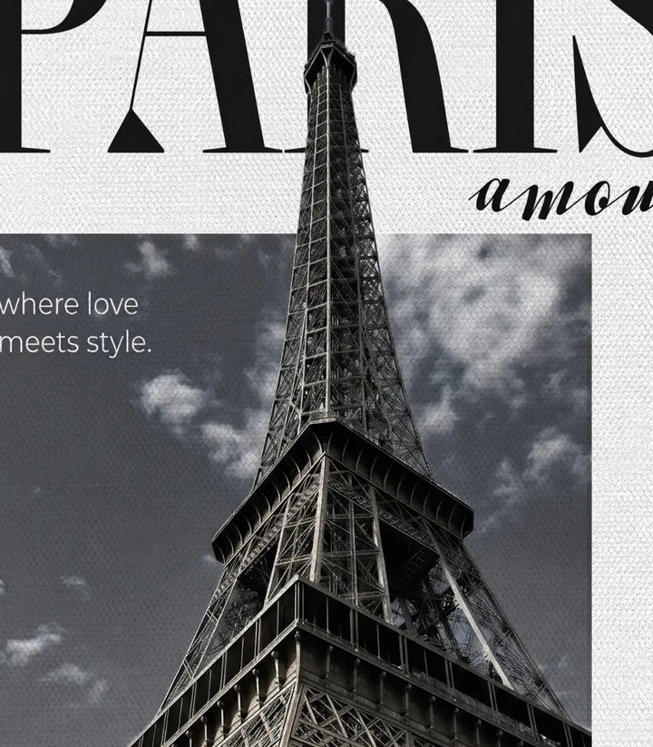 Tableau Paris Amour emballage livraison prêt à accrocher — Massinart