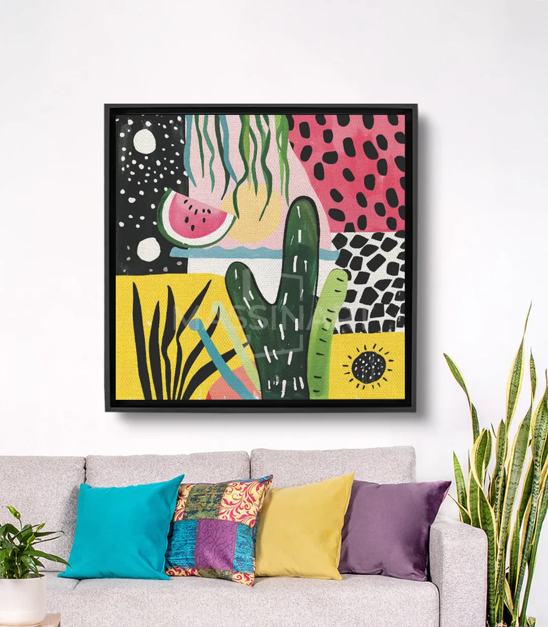 Tableau pastèque cactus art contemporain coloré Massinart