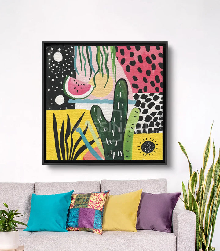 Tableau pastèque cactus art contemporain coloré Massinart