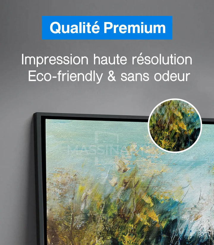Tableau paysage forestier détail textures impressionniste Massinart