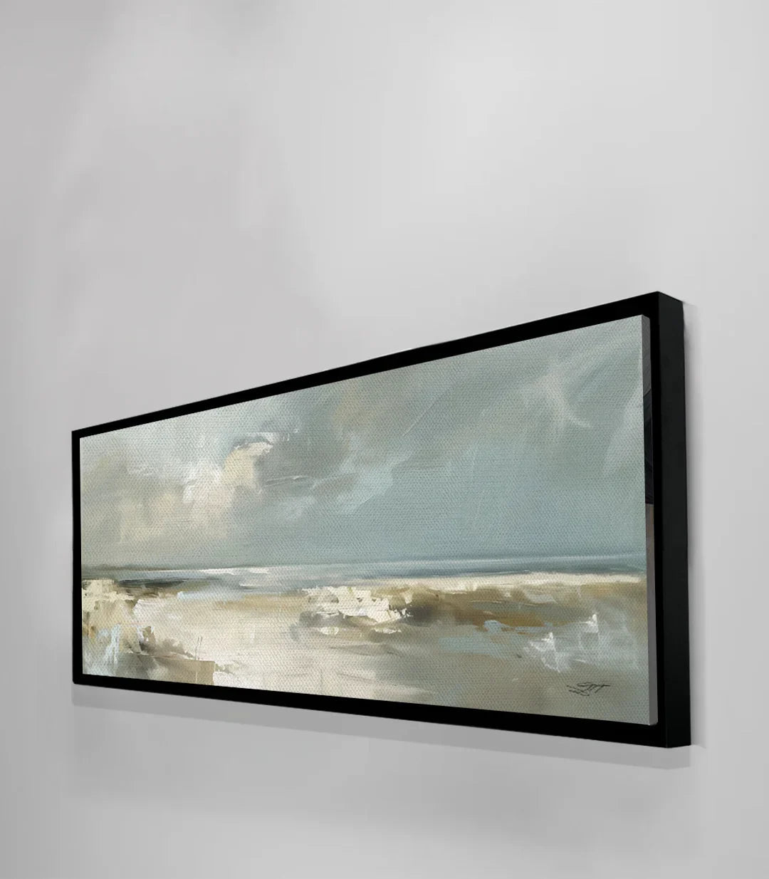 Tableau paysage plage minimaliste mise en situation Massinart