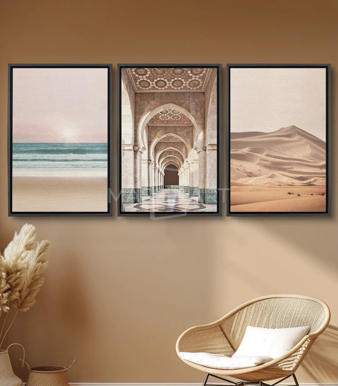 Tableau plage sereine coucher de soleil Massinart