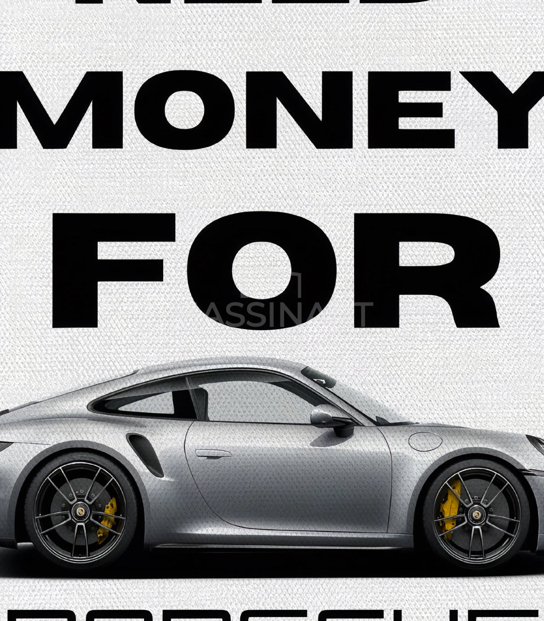 Tableau Porsche 911 sportive moteur ouvert noir blanc Massinart