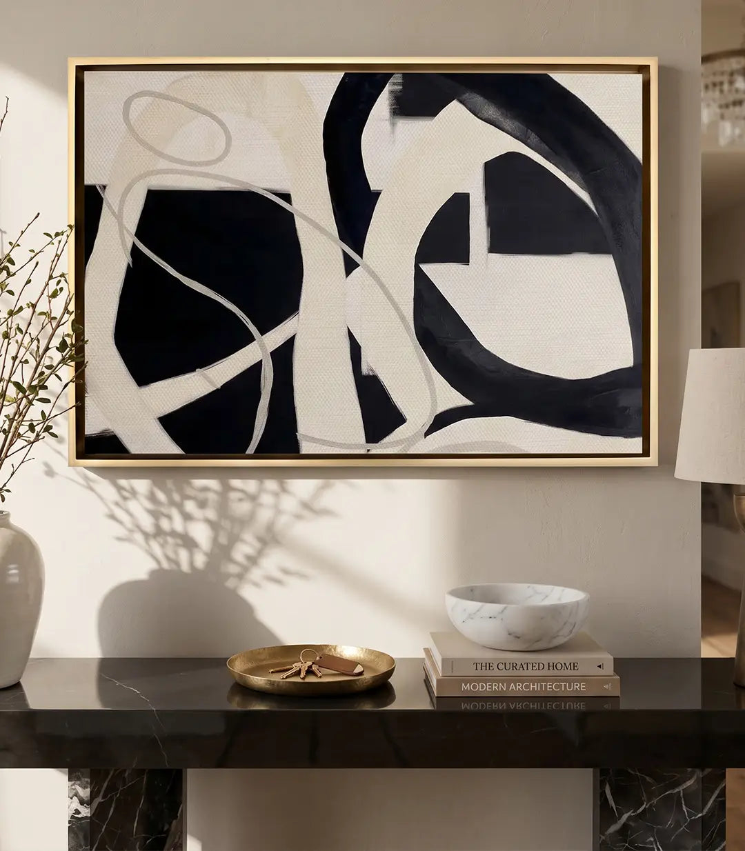 Tableau Rhythme Noir mise en situation hotel et airbnb — Massinart