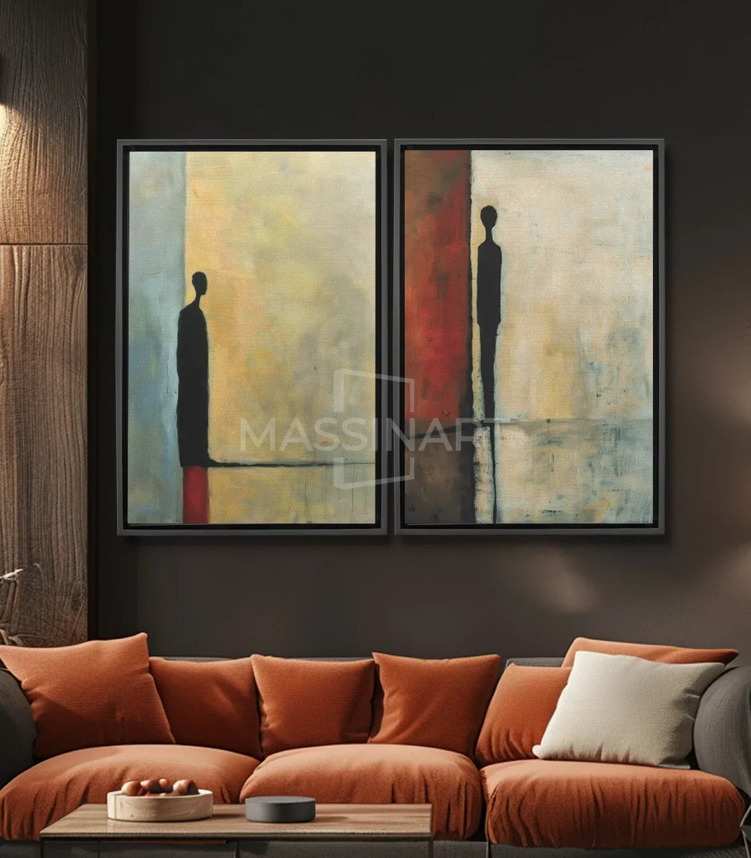 Tableau Silent Witness diptyque silhouettes expressionniste Massinart