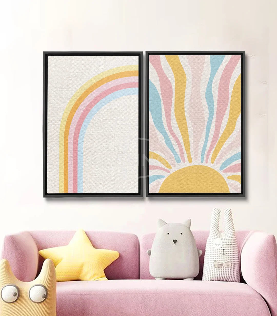 Tableau Sunny future - soleil rayonnant minimaliste chambre enfant Massinart