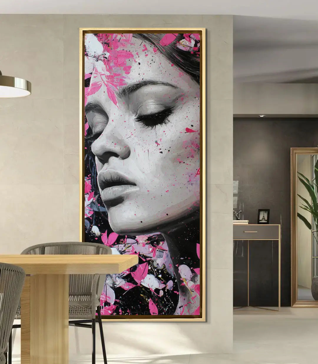 Tableau The Bloom Within mis en situation salon moderne Massinart