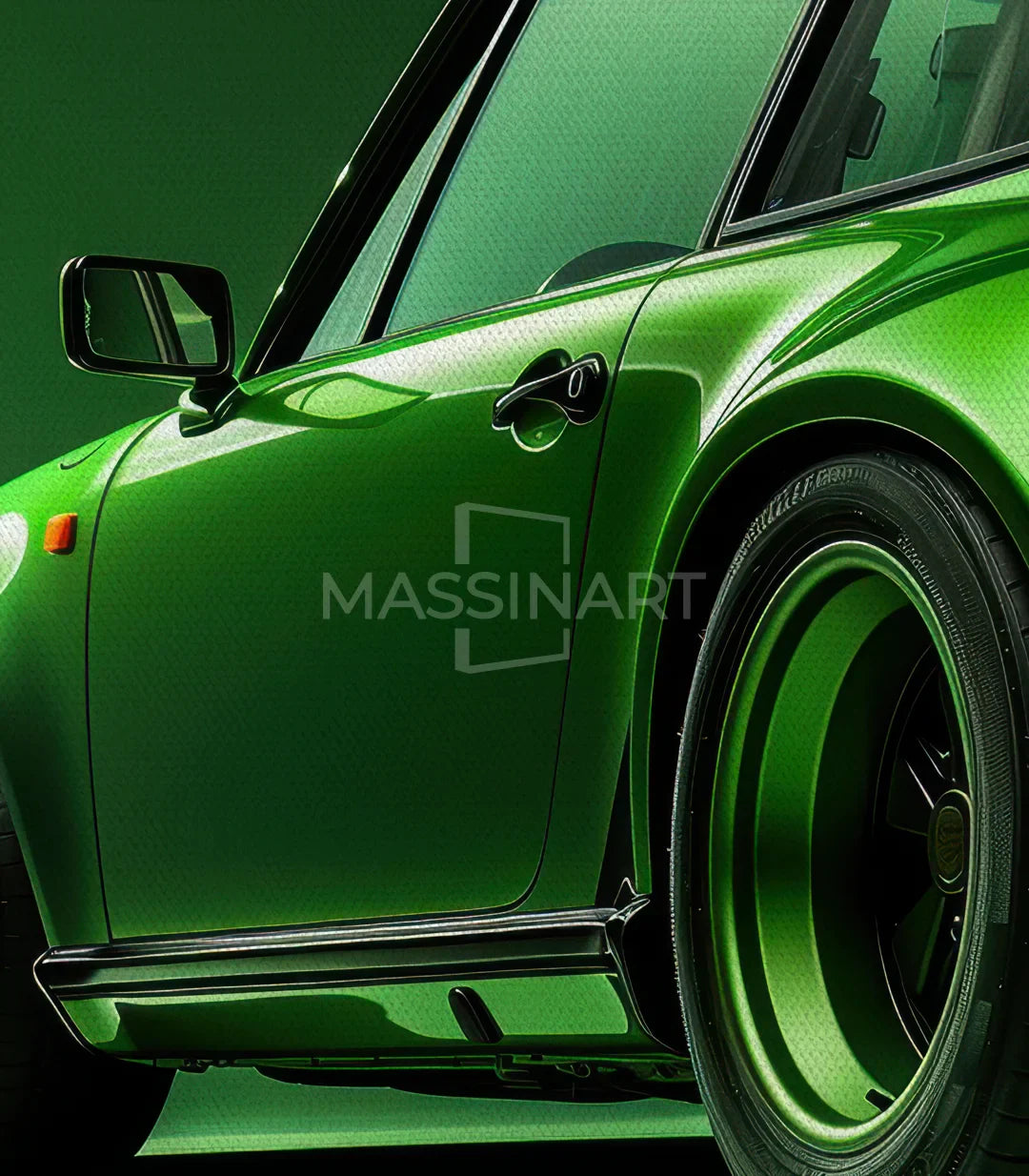 Tableau Verdant Drive Massinart style photo-art automobile