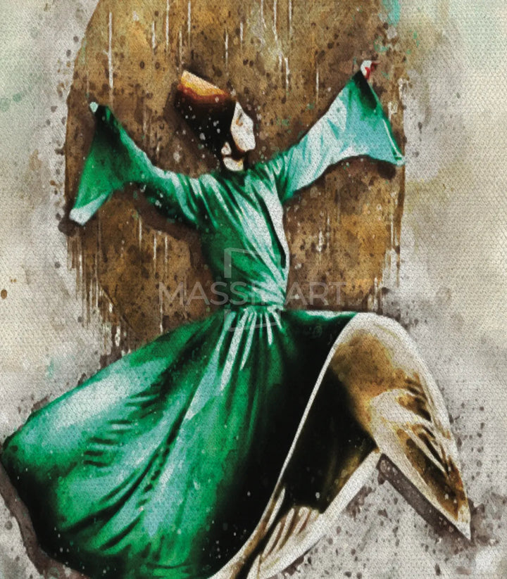 Vue d'ensemble Sufi Whirling Massinart — tableau carré qualité Premium