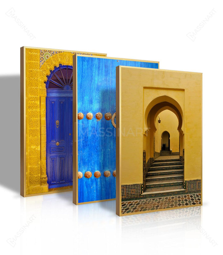 Tableau passage arche jaune zellige décoration intérieur Massinart