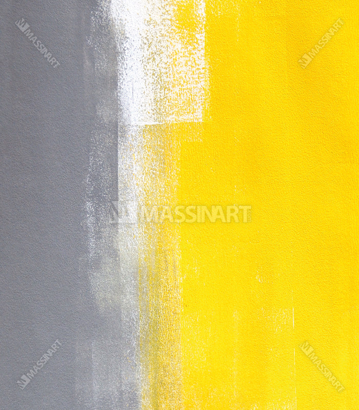 Tableau En Jaune et Gris Massinart — emballage livraison prêt à accrocher