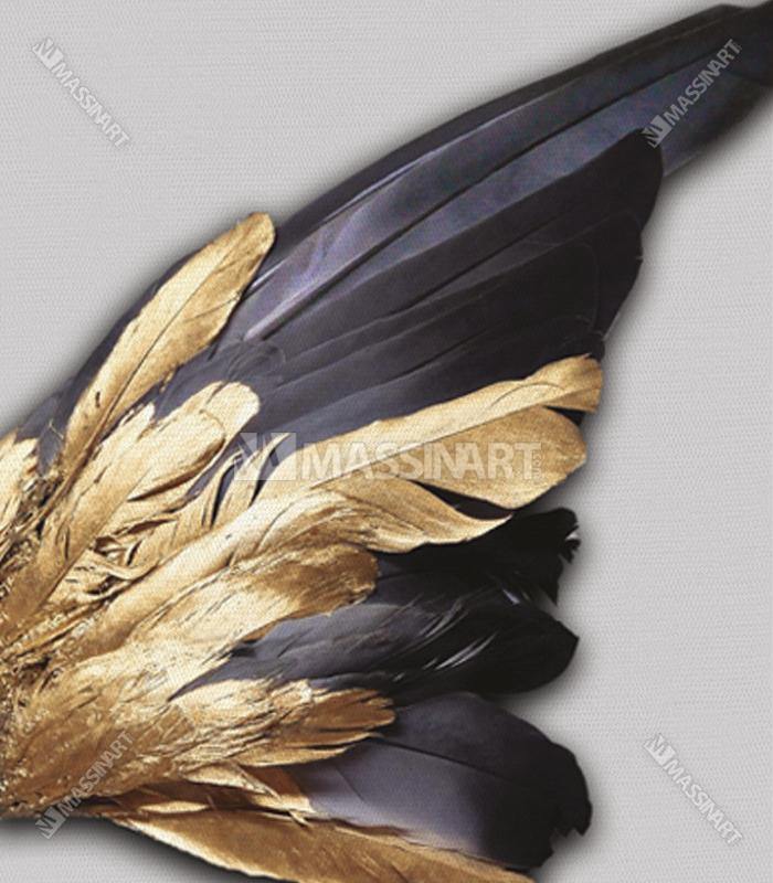 Tableau Ailes d'ange dorées Massinart — emballage livraison prêt à accrocher