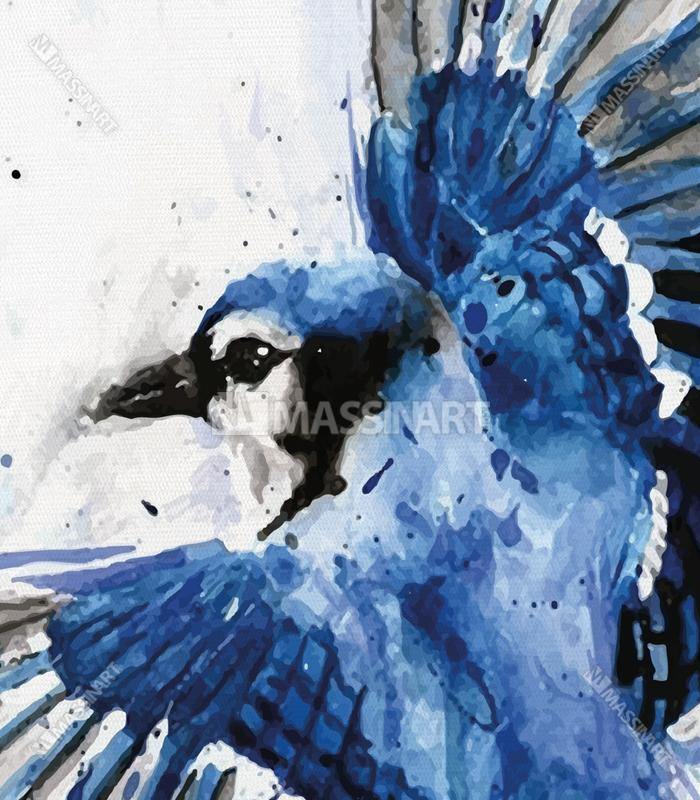 Aquarelle Geai Bleu - Tableau décoratif moderne - Massinart.ma  décoration murale au Maroc