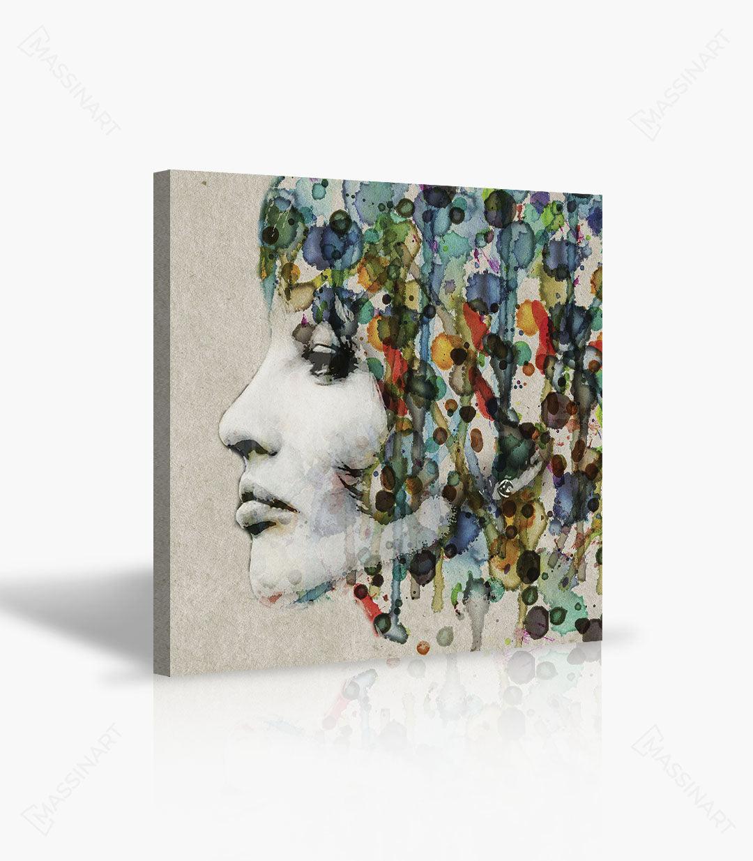 Watercolor woman portrait - Style design intérieur Vintage - Massinart.ma  décoration murale au Maroc