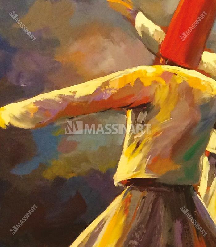 Tableau Dervish Dance triptyque — tableau islam soufi décoration murale Massinart
