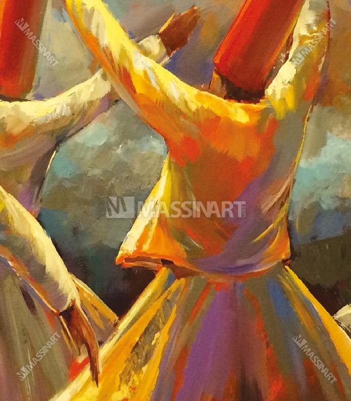 Tableau Dervish Dance Massinart — emballage livraison prêt à accrocher
