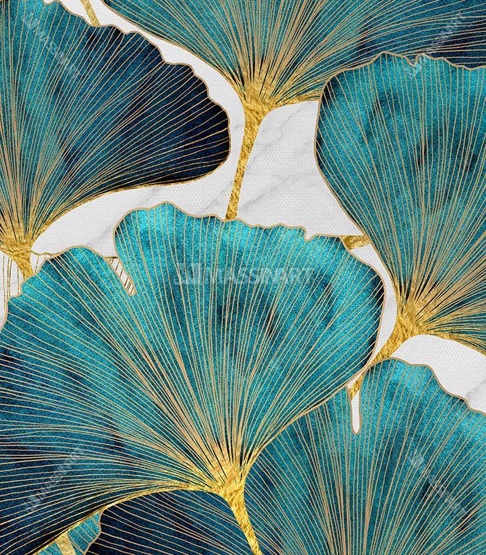 Tableau Moderne Ginkgo lutos leaves - Abstrait - Massinart.ma  décoration murale au Maroc